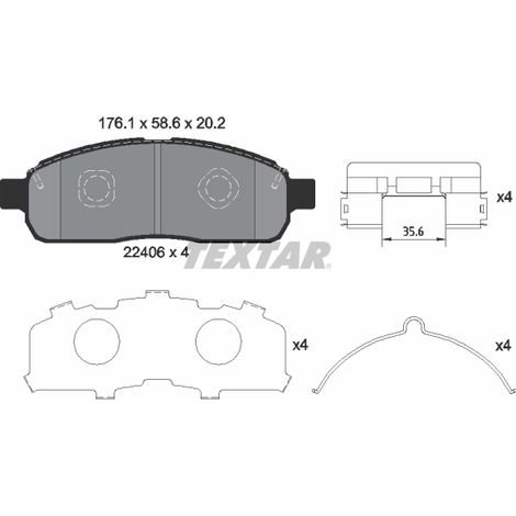 Kit de plaquettes de frein, frein à disque Textar 2240601 FORD AUSTRALIA BRF1392