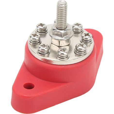 Stromverteilerblock mit 8 Anschlüssen (1/4 Zoll M6), 12 V–48 V, universelle Marine-Sammelschiene für Auto, Boot, Wohnmobil, LKW (1/5)
