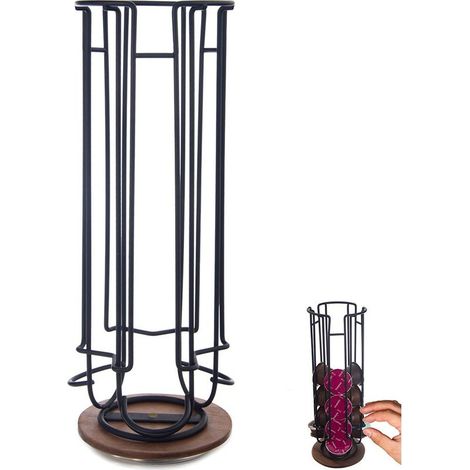 Support à capsules de café rotatif, en métal noir, 33,5 cm (1/5)