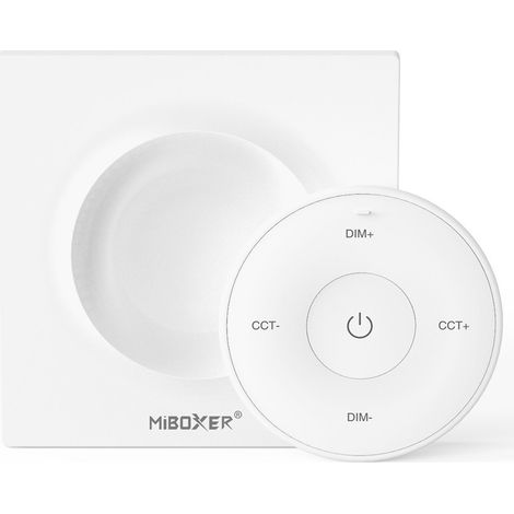 Télécommande magnétique ronde MiBoxer K2 (1 zone, mono + CCT) - blanche (1/5)