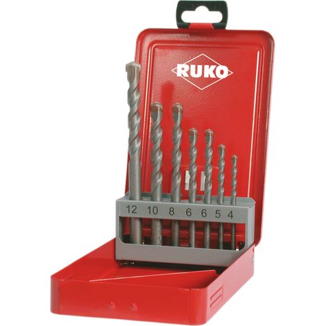 RUKO Set mit 7 hochpräzisen SDS-plus Bohrern, kompatibel mit Standardbohrmaschinen. (1/2)