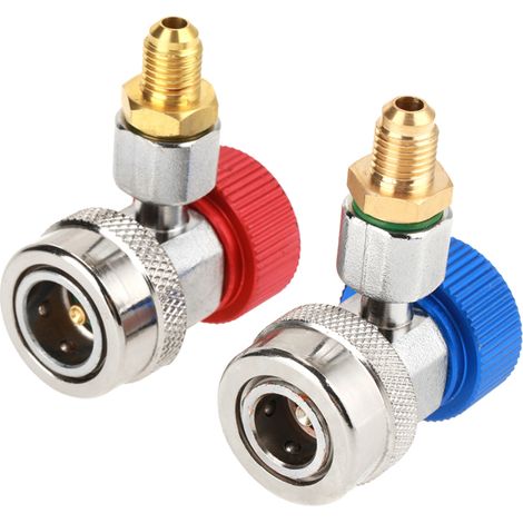Adaptador de acoplamiento para aire acondicionado R134 con conexión rápida para baja/alta velocidad y tapa. (1/5)