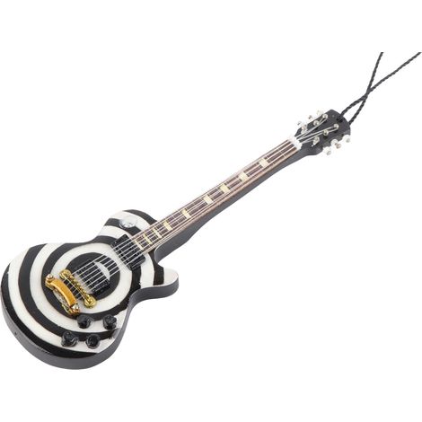 Cette figurine réaliste de mini guitare électrique en bois est fournie avec un cordon de suspension et convient aux chambres, aux salons et aux bureaux. (1/5)