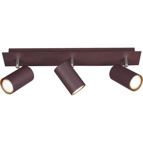 Spot plafond 3x gu10 max 35w metal rouille - trio - marley (1/5)