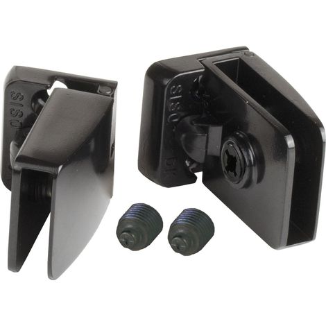 Glastürscharnier Square Set, Glas 4-6 mm 43x30 mm, Zink schwarz (1/4)