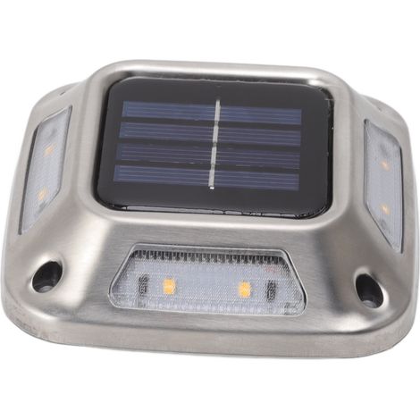 Lampe solaire de jardin étanche à 8 LED, lumière chaude, pour cours et allées extérieures. (1/5)