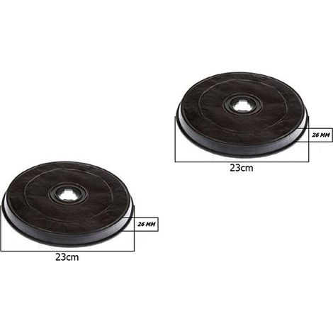 2 FILTRI CON CARBONI ATTIVI ADATTABILI CAPPA FABER H 2.6 Cm Ø 23.2 F 38 (1/2)
