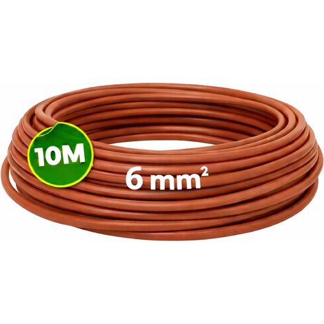 WEBMATEL Cable Eléctrico Flexible 6 mm² 10 m H07Z1-K Unipolar Libre Halógenos Marrón (1/5)