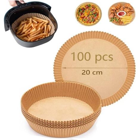 Papier de cuisson - Non spécifié - 20cm - 100pcs - Sulfurisé - Friteuse à air (1/4)
