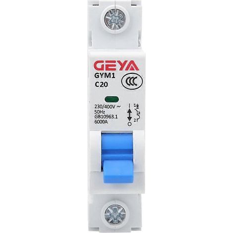 GYM1 Miniatur-Leistungsschalter 1P Kleiner Luftschalter Stromkreisschutz 230VAC 50/60Hz(20A)