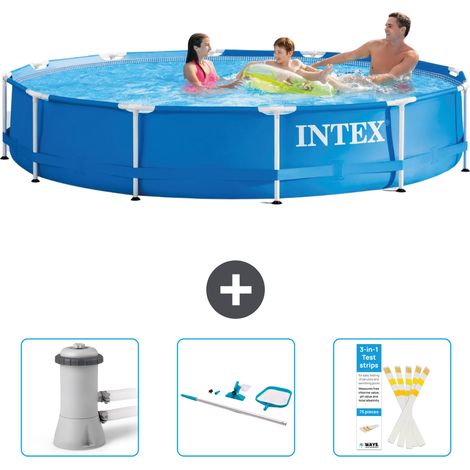 Intex Piscine Tubulaire Ronde - 366x76 cm - 4-pièces SCB82 (1/5)