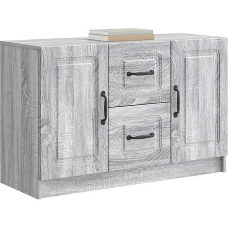 Buffet Bas de Cuisine en Bois d'Ingénierie, Meuble Rangement Moderne Style Industriel, Couleur Gris Sonoma, 89 x 34,5 x 57 cm, Idéal pour Salon et Salle à Manger (1/5)