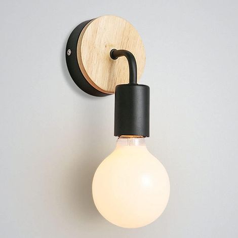 Wall Lamp Mirror Spotlight Modern Black Mirror Light (Wood + Iron)Bathroom Lamp Makeup Light Indoor Decoration Wall Lamp (1/5)