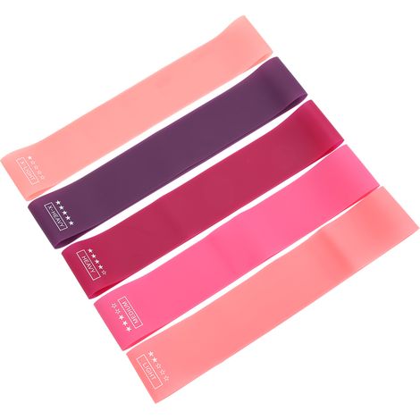 Lot de 5 bandes élastiques de résistance antidérapantes pour exercices de fitness, idéales pour les jambes et les fessiers. (1/5)