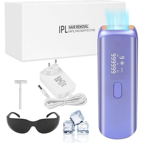 Épilateur à Lumière Pulsée, HR/SC/RA 3-en-1 IPL Épilateur Laser avec 9 Niveaux D'Énergie, 999,999 Flashes IPL Épilateur Electrique avec 2 Modes pour Femme et Homme, Visage, Corps (1/5)