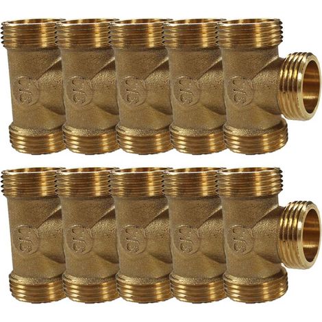 Lot de 10 Tés Laiton Mâle 3/4" (20/27) - Arcanaute (1/4)