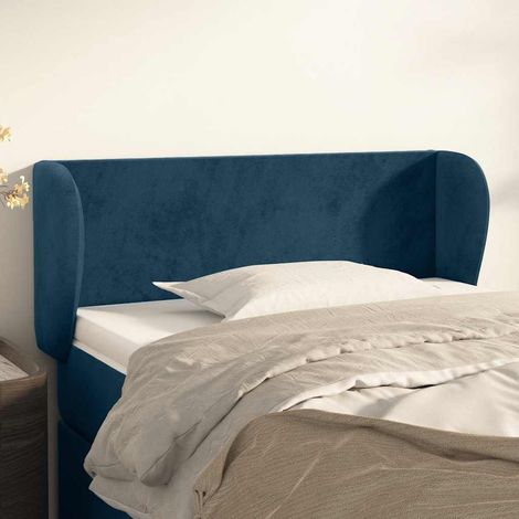 Tête de lit avec oreilles Style Classique Armoire de lit - Bleu foncé 93x23x78/88 cm Velours BV380580 - BonneVie (1/5)