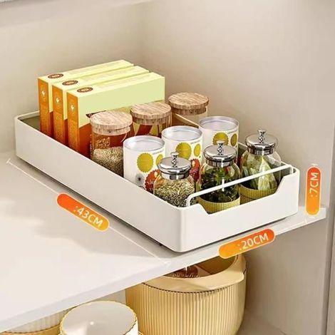 Tiroir Coulissant Cuisine Extensible Télescopique pour Placard de Cuisine, adhésif rangement coulissant placard pas Besoin de Percer (1/4)
