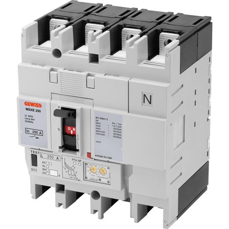 MSXE 250 3P+N 250A 36kA LSI Term.FC GEWISS GWD9318