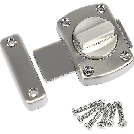 Loquet de porte en alliage de zinc avec 6 vis, verrou de sécurité pour porte de maison, salle de bain, chambre, toilettes, petit loquet (1/5)