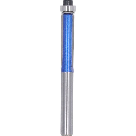 Fraise à bois professionnelle, outil de chanfreinage et de détourage, queue de 6,35 mm, lame argent-bleue pour affleurage, finition précise, 1 pièce (1/5)
