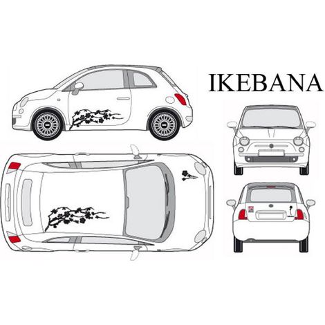 Set complet Adhesifs -IKEBANA- Noir - Taille M - PROMO ADN - Car Deco