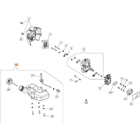Kit serbatoio ORIGINALE OLEOMAC decespugliatore potatore PPH 250 61460502AR