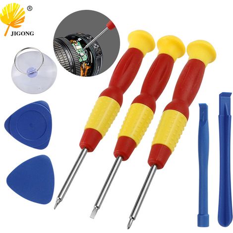 Kit d'outils combiné 8 en 1 comprenant un tournevis et un palan pour la réparation et le démontage de téléphones portables, ainsi qu'un ensemble de tournevis pour la réparation et le retrait de la coq