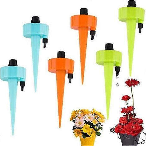Kit d'arrosage goutte à goutte automatique (6 pièces), avec vanne de contrôle, pour plantes d'intérieur et d'extérieur (couleurs aléatoires). (1/5)