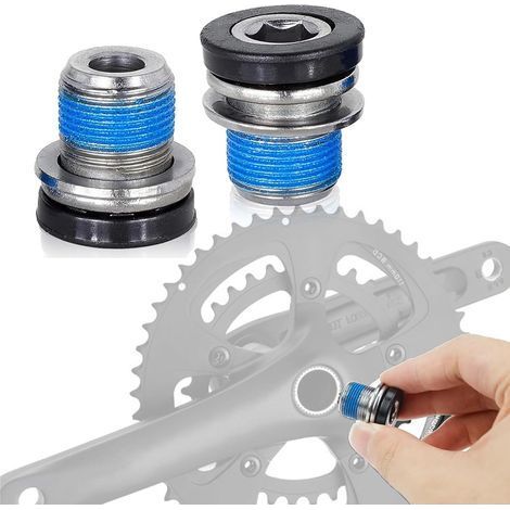 Lot de 2 vis de manivelle M15 pour vélo à six pans creux M15 avec joint d'étanchéité pour vélo électrique, VTT, BMX
