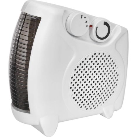 Radiateur soufflant 2000 W/220 V 3 réglages de chaleur et thermostat Blanc (1/5)