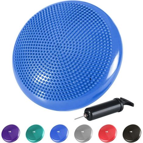 Coussins de siège de boule avec picots, coussins d'air, siège avec pompe à air, coussin d'équilibre, coussins de nub autour de Φ33cm Formation d'équilibre - bleu (1/5)
