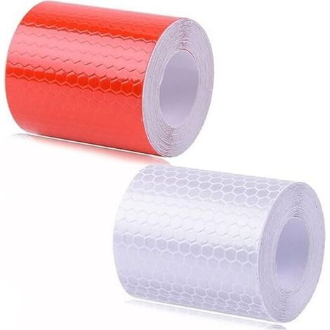 Ruban réfléchissant autocollant pour sécurité nocturne – 2 rouleaux (5 mm × 1 m), rouge et argent, idéal voiture/moto/vélo (1/4)