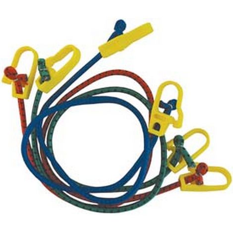 10PZ CORDA ELASTICA ALLACCIABAGAGLI CON GANCI IN PVC - ø mm.8x100cm.