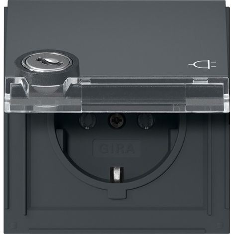 Gira SCHUKO-Steckd. KD Schloss gleich + BSF Gira TX44 Anthrazit [456967], 4569 67