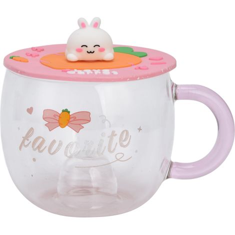 Tasse mignonne avec couvercle et anse en silicone, idéale pour café, lait, porridge, cadeau Type B (1/5)