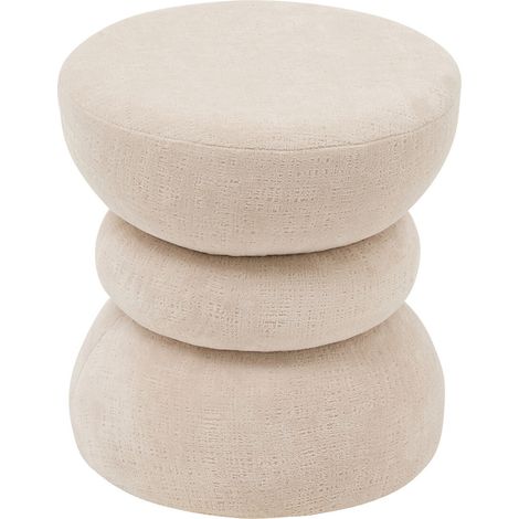 Pouf Ritem rond D.36cm crème - Atmosphera créateur d'intérieur