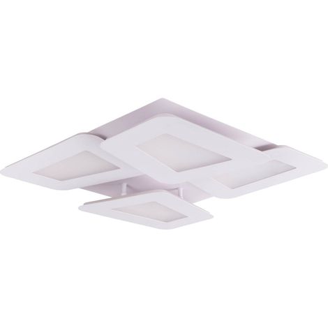 Plafonnier LED Carré 48 x 48 cm Luminaire de Plafond en Métal et Plastique Blanc Chaud - PANGIVO (1/5)