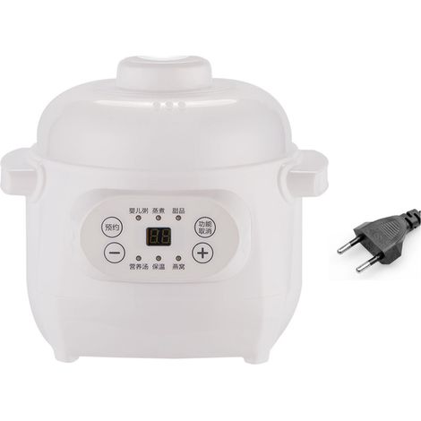 Marmite électrique 1L 200W, revêtement en céramique, cuiseur polyvalent pour bouillie, riz, soupe, prise ue (1/5)