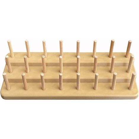 Support de rangement pour fils de pêche à la mouche, 24 trous, en acier à haute teneur en carbone, avec bandes en bois amovibles pour une gestion soignée des bobines pour la maison et le (1/5)