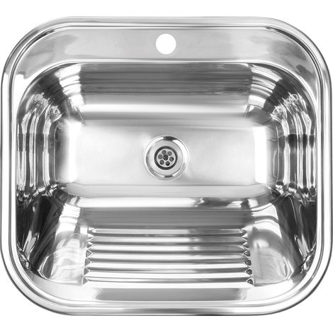 Fregadero de acero inoxidable de un solo seno para instalación bajo encimera, marca Chios, Kuchinox. (1/5)