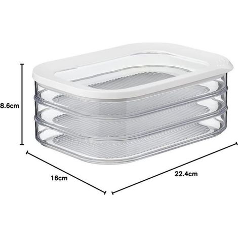 Boîte conservation alimentaire couvercle plastique transparent viande empilable fraîcheur (1/5)