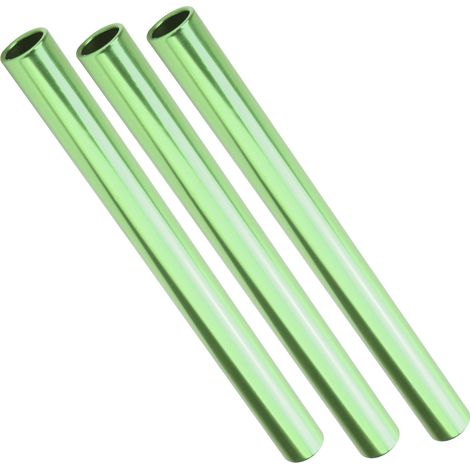 Set aus 3 galvanisierten Staffelstäben aus Aluminiumlegierung für Leichtathletikwettkämpfe (Sprint), grün (1/5)