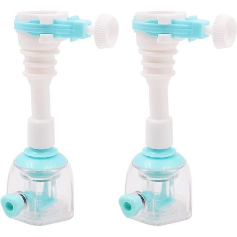 Lot de 2 rallonges de robinet réglables de 12,5 cm pour évier de cuisine avec 2 types de décharge d'eau compatibles avec becs ronds de 15 à 23 mm de diamètre