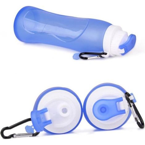Borraccia pieghevole in silicone, ideale per viaggi, campeggio, escursioni e sport. (1/5)