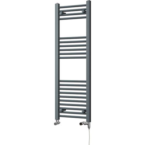 Zennor - Anthracite Dual Fuel Towel Rail H1200mm x W400mm Standard - Straight (1/3)