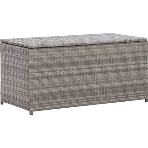 Coffre de jardin en résine tressée Zameno - Pratique et durable-Gris-Largeur 100 cm (1/5)