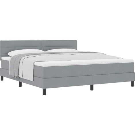 Maison Exclusive - Cama tipo Box Spring con cabecera Gris Claro 1 (1/5)