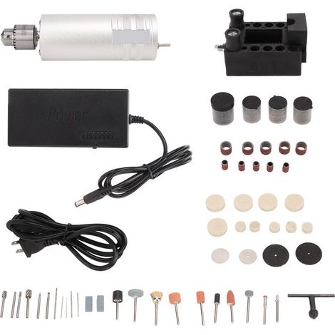 Miniatur-Elektrobohrmaschine für Holz, Stein und Metall – DIY-Set zum Gravieren, Bohren und Polieren – 100–240-V-Netzteil mit US-Stecker (1/5)
