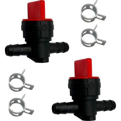 Vanne d'arrêt de carburant en ligne de 6,35 mm avec gaz droit et colliers de serrage (1/4)